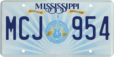 MS license plate MCJ954