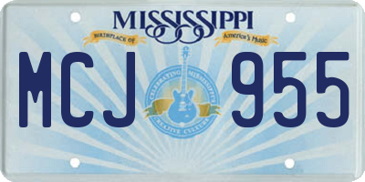 MS license plate MCJ955