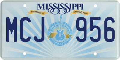 MS license plate MCJ956