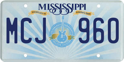 MS license plate MCJ960