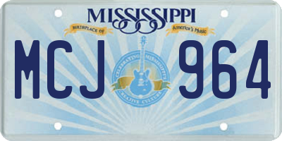 MS license plate MCJ964