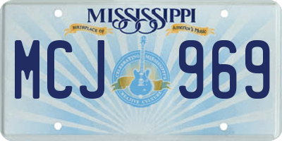 MS license plate MCJ969