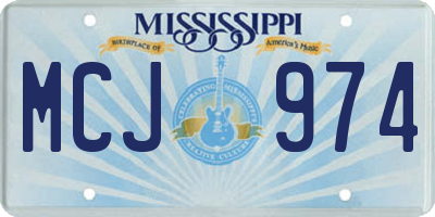 MS license plate MCJ974