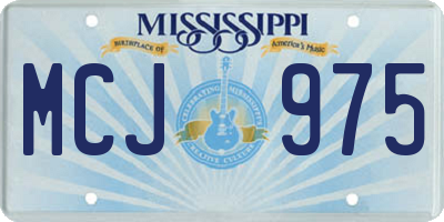 MS license plate MCJ975