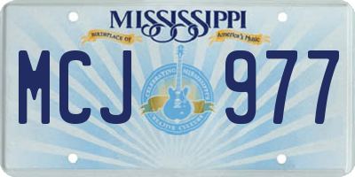 MS license plate MCJ977