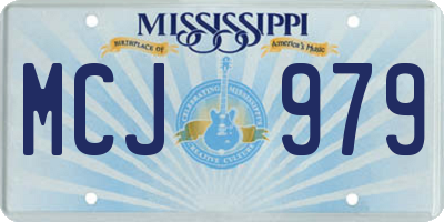 MS license plate MCJ979