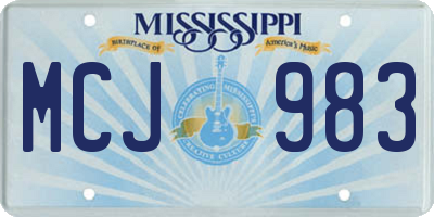 MS license plate MCJ983