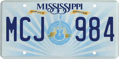 MS license plate MCJ984