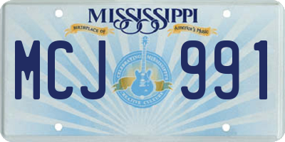 MS license plate MCJ991