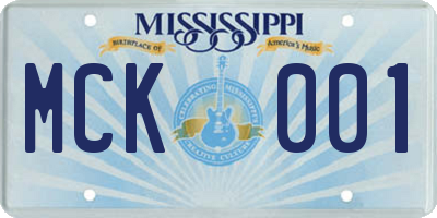 MS license plate MCK001