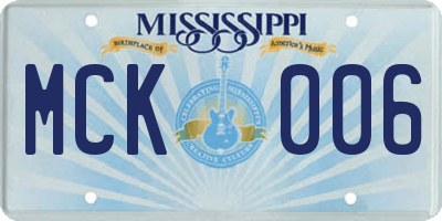 MS license plate MCK006