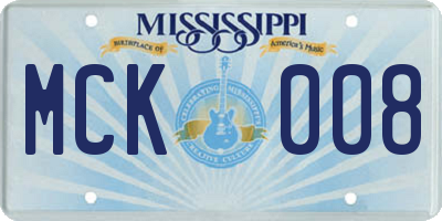MS license plate MCK008