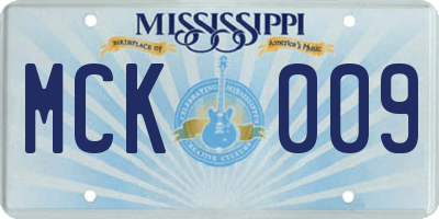 MS license plate MCK009