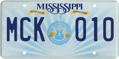 MS license plate MCK010