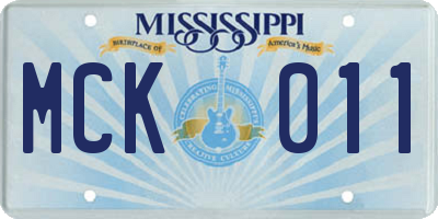 MS license plate MCK011