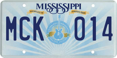 MS license plate MCK014
