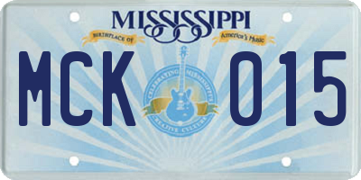 MS license plate MCK015