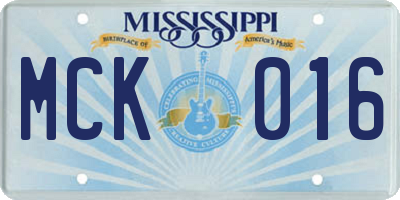 MS license plate MCK016
