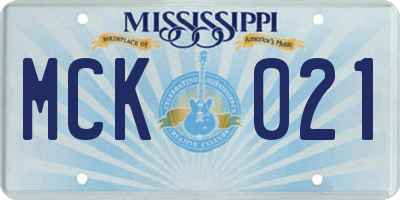 MS license plate MCK021