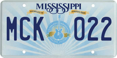 MS license plate MCK022