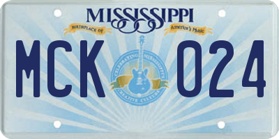 MS license plate MCK024