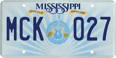MS license plate MCK027