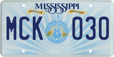 MS license plate MCK030