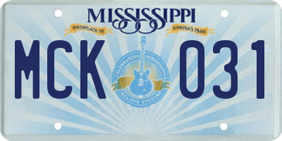 MS license plate MCK031