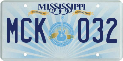 MS license plate MCK032