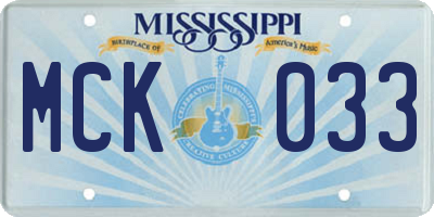 MS license plate MCK033