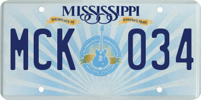 MS license plate MCK034