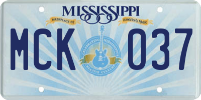 MS license plate MCK037