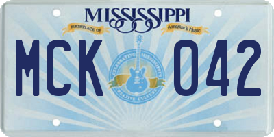 MS license plate MCK042
