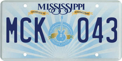 MS license plate MCK043
