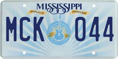 MS license plate MCK044