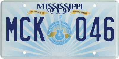 MS license plate MCK046