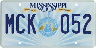 MS license plate MCK052