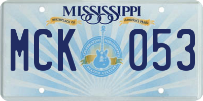 MS license plate MCK053