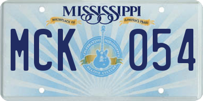 MS license plate MCK054
