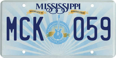 MS license plate MCK059