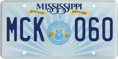 MS license plate MCK060