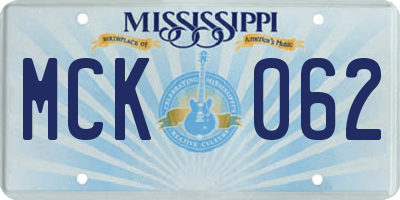 MS license plate MCK062