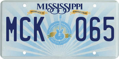 MS license plate MCK065