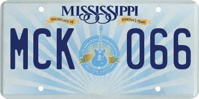 MS license plate MCK066