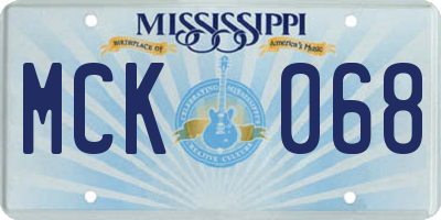 MS license plate MCK068