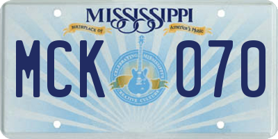 MS license plate MCK070