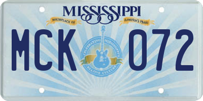 MS license plate MCK072