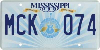 MS license plate MCK074