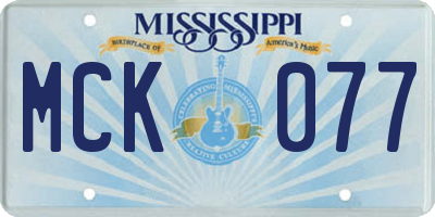 MS license plate MCK077