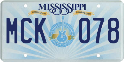 MS license plate MCK078